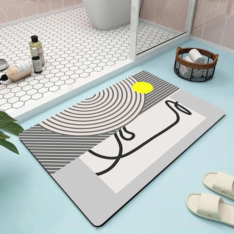 Abstract Floral Bathroom Mat | Kelmera