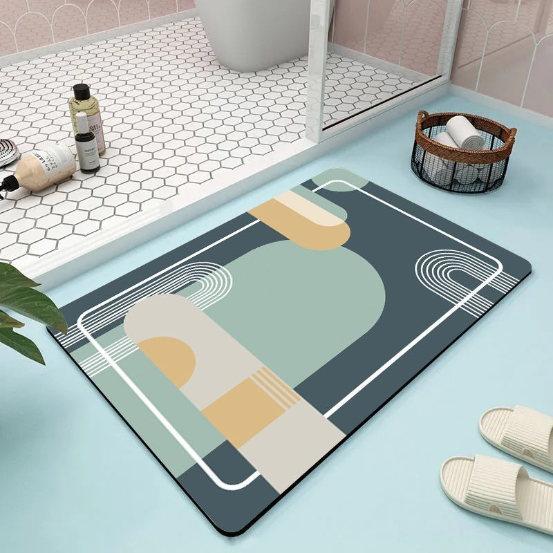 Abstract Floral Bathroom Mat | Kelmera