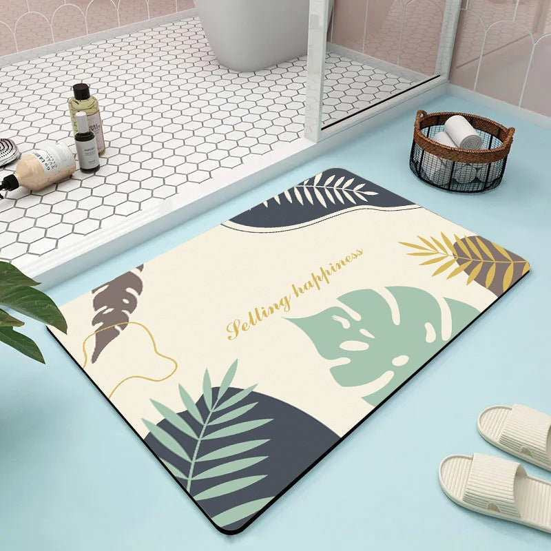 Abstract Floral Bathroom Mat | Kelmera