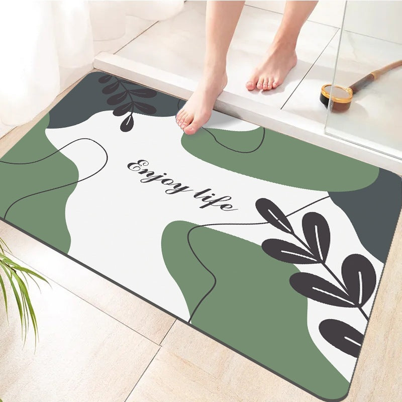 Abstract Floral Bathroom Mat | Kelmera