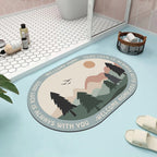 Abstract Floral Bathroom Mat | Kelmera