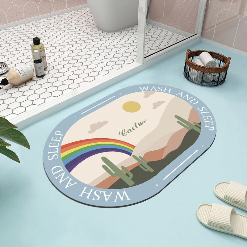 Abstract Floral Bathroom Mat | Kelmera