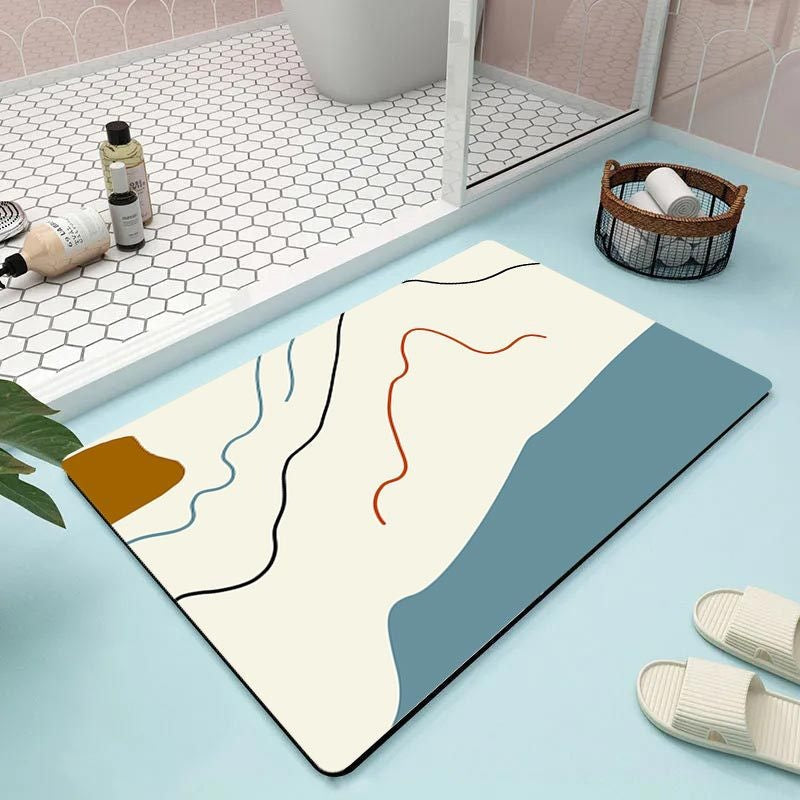 Abstract Floral Bathroom Mat | Kelmera