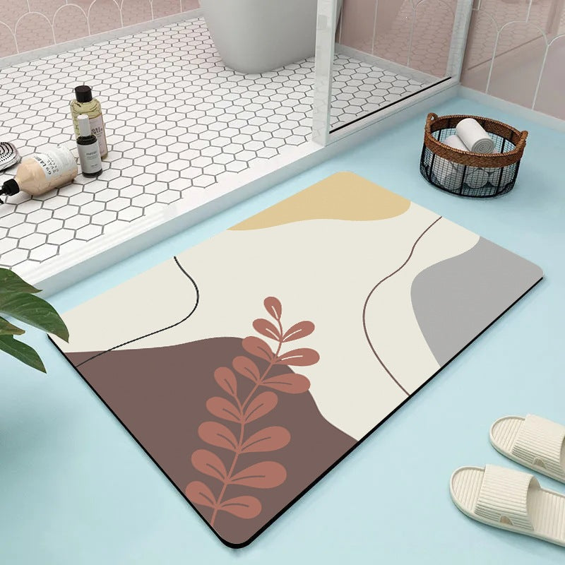 Abstract Floral Bathroom Mat | Kelmera