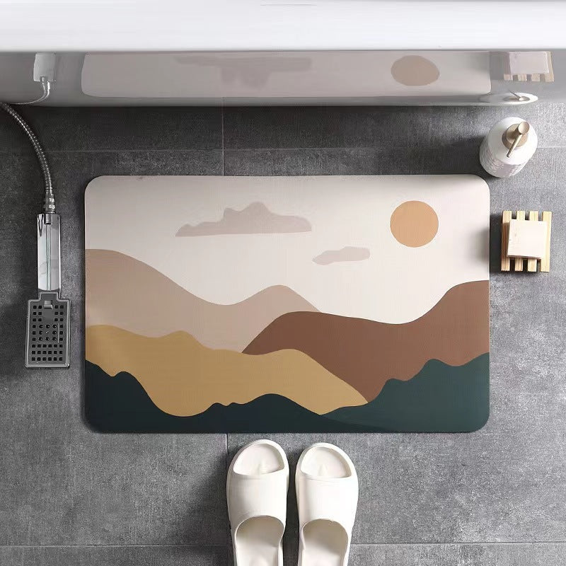 Abstract Landscape Bath Mat | Kelmera
