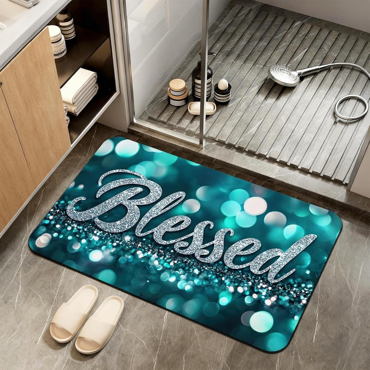 Abstract Marble Design Bath Mat | Kelmera