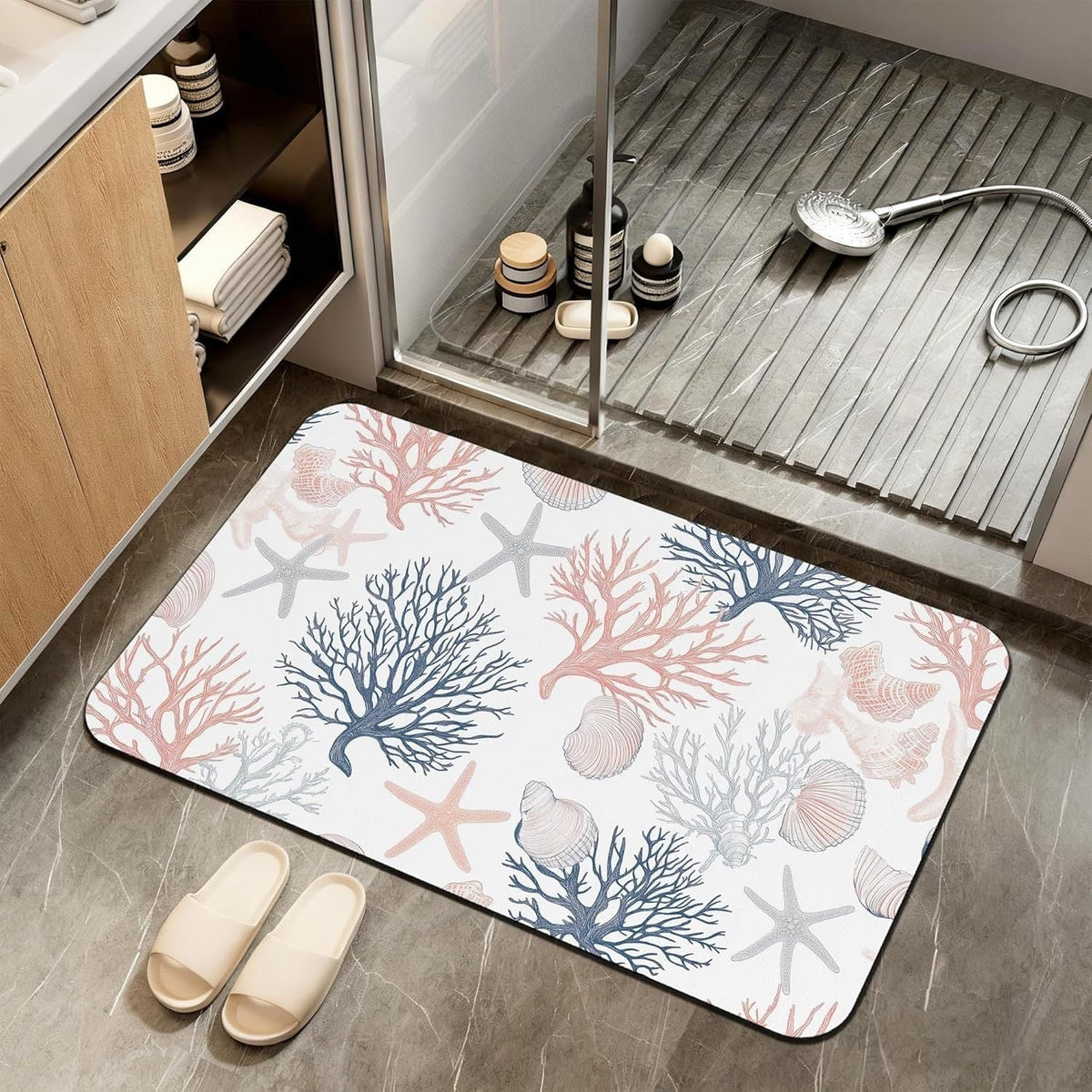 Abstract Marble Design Bath Mat | Kelmera