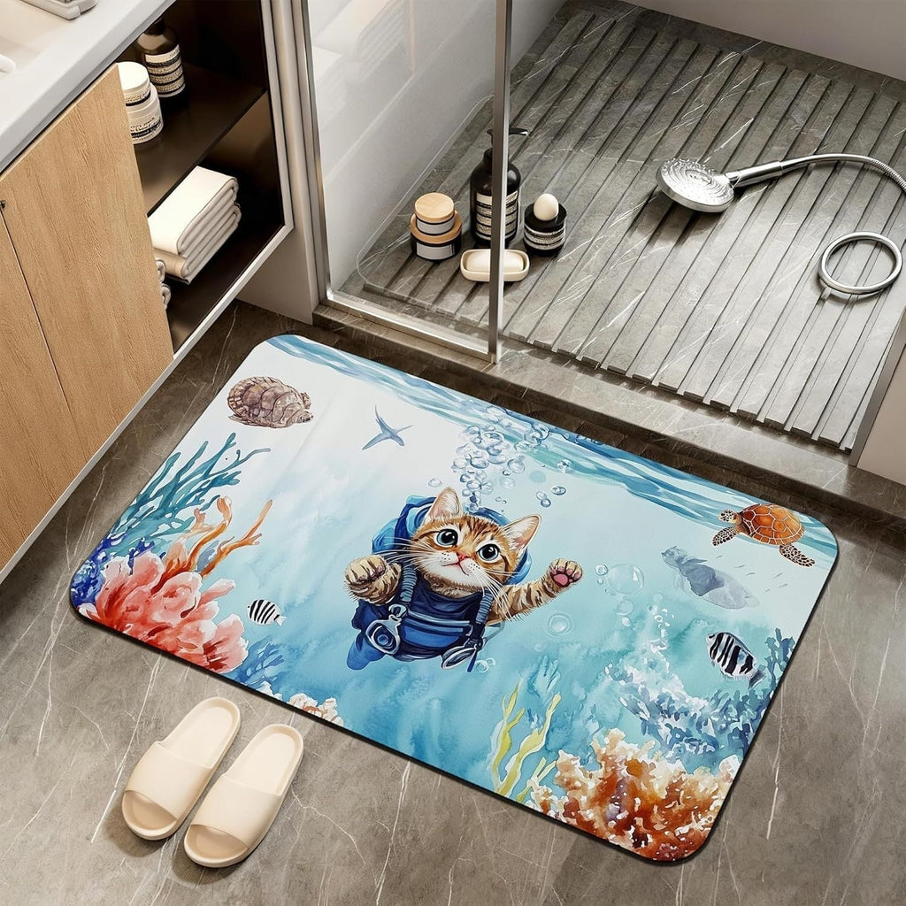 Abstract Marble Design Bath Mat | Kelmera