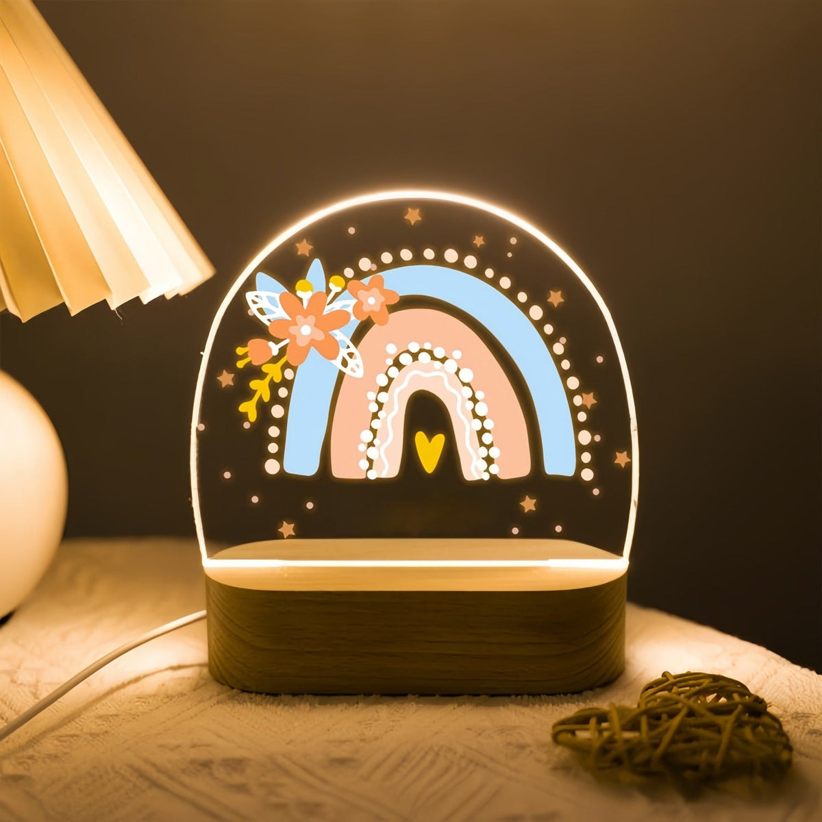 Acrylic LED Rainbow Flower Night Lamp | Kelmera