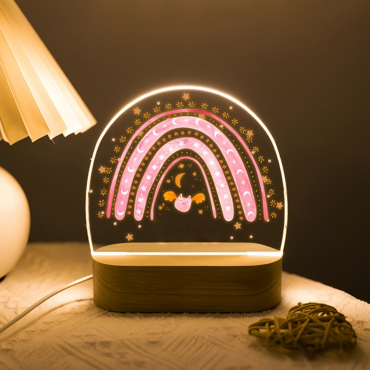 Acrylic LED Rainbow Flower Night Lamp | Kelmera