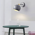 Adjustable Matte Metal Globe Wall Lamp with Brass Pivot Arm | Kelmera