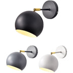 Adjustable Matte Metal Globe Wall Lamp with Brass Pivot Arm | Kelmera