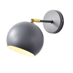Adjustable Matte Metal Globe Wall Lamp with Brass Pivot Arm | Kelmera