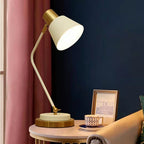 Adjustable Metal Desk Lamp with Swivel Arm and Brass Accents | Kelmera