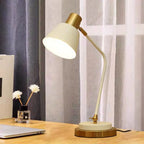 Adjustable Metal Desk Lamp with Swivel Arm and Brass Accents | Kelmera