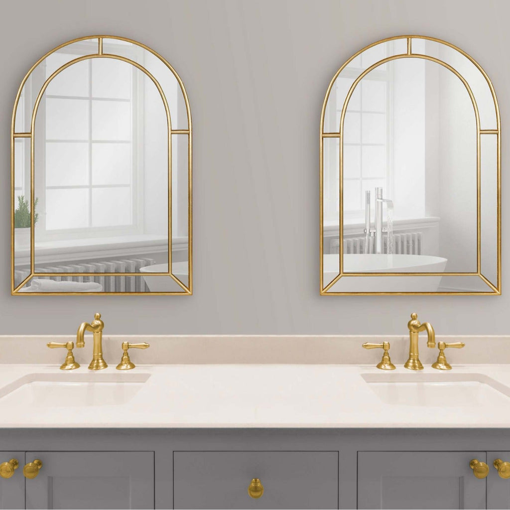 Arched Decorative Wall Mirror Glass Metal | Kelmera