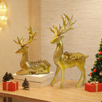 Artful Decorative Figure of a Magnificent Deer with Floral Details | Kelmera