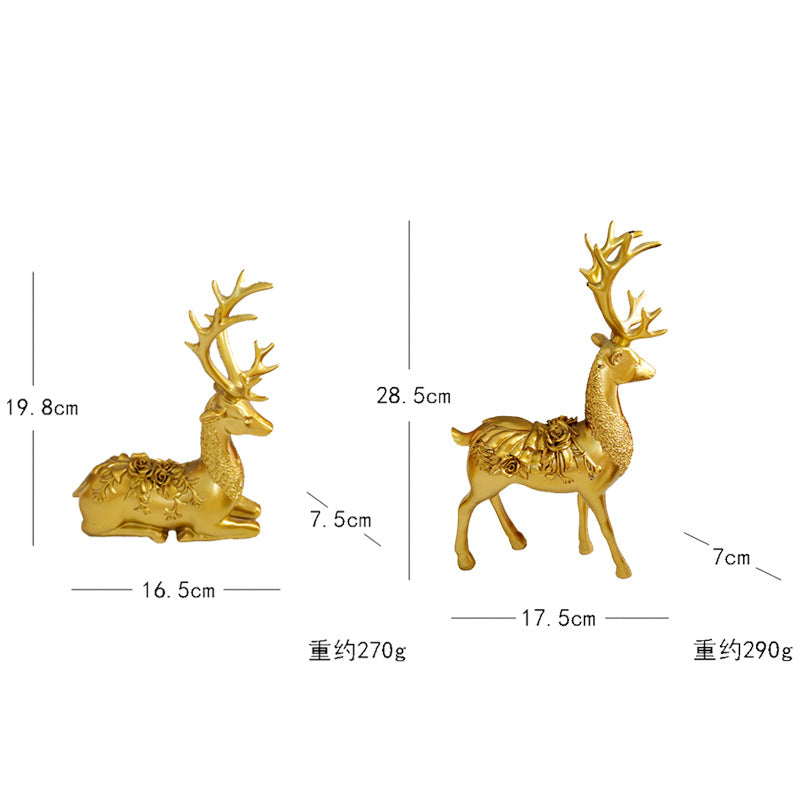 Artful Decorative Figure of a Magnificent Deer with Floral Details | Kelmera