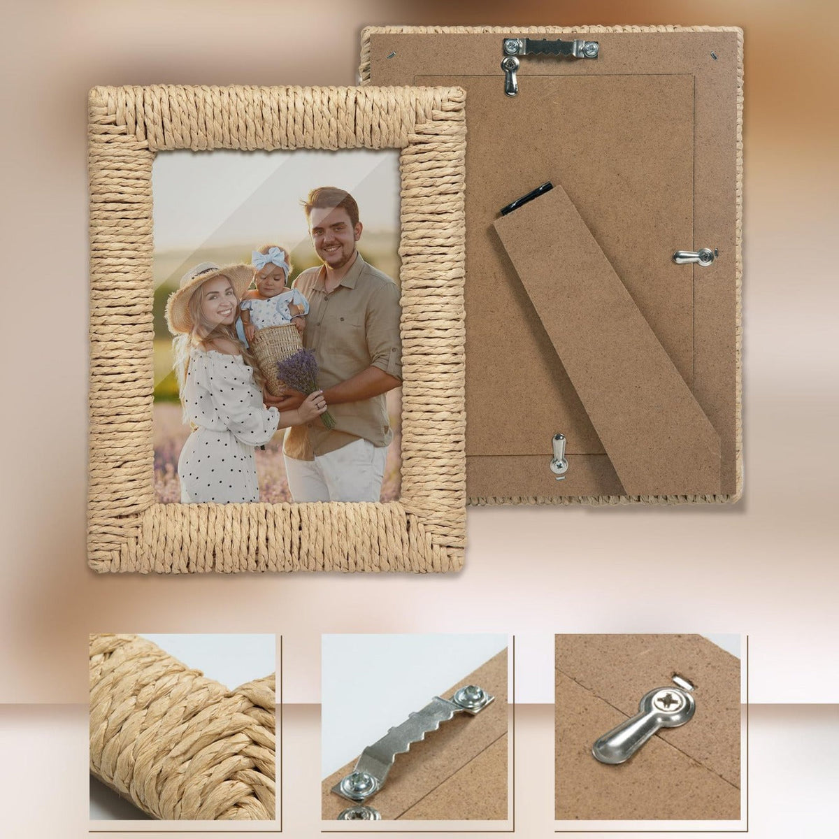 Artful Picture Frame made of Woven Natural Material | Kelmera