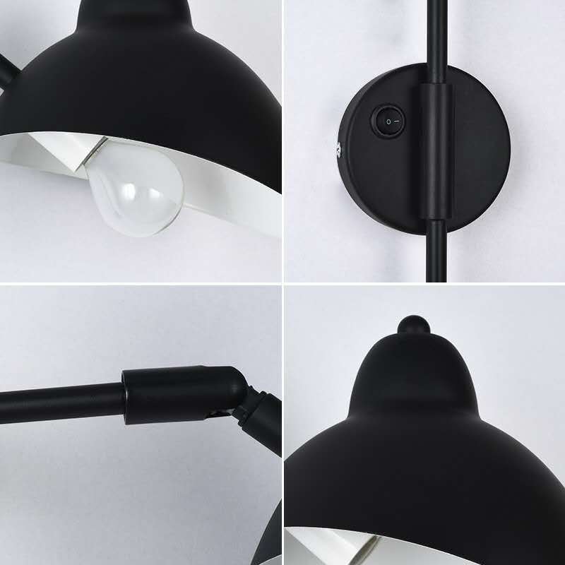 Articulated Wall Lamp with Curved Arm and Adjustable Bell Shade | Kelmera