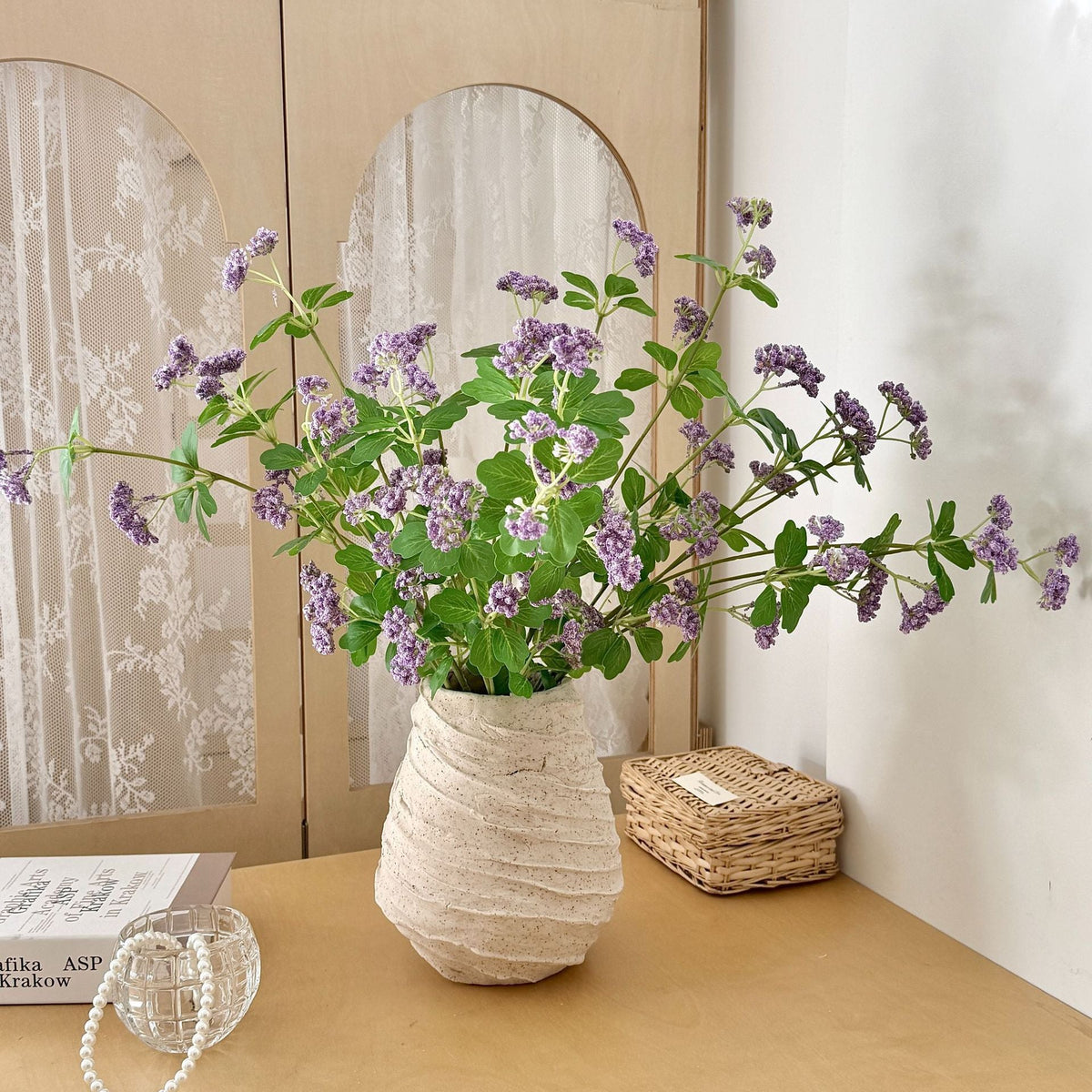 Artificial Blossom Branch with Purple Flowers | Kelmera