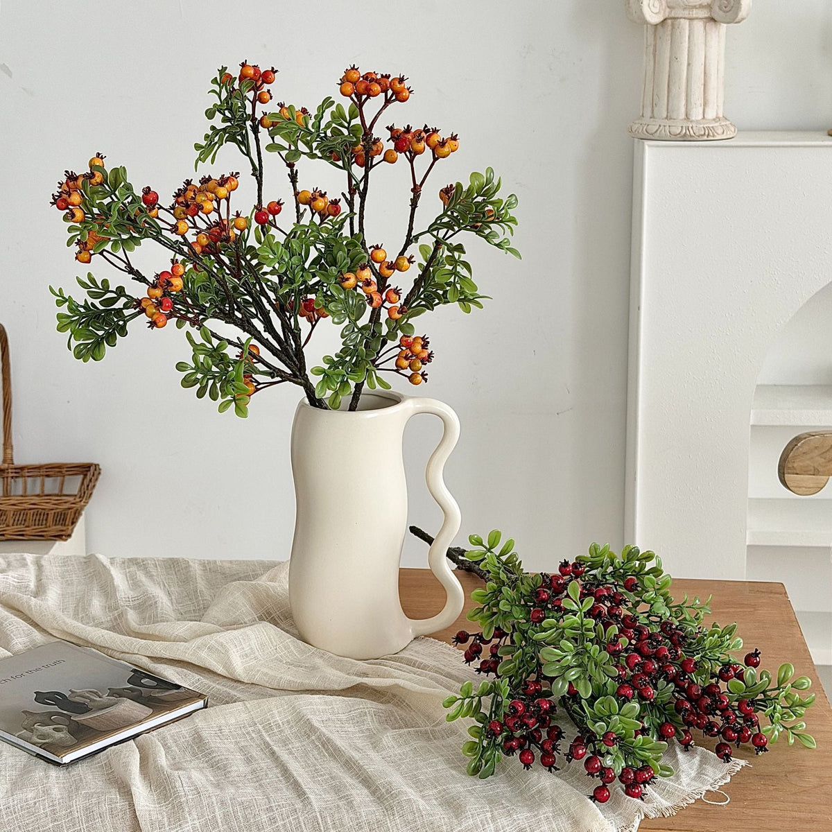 Artificial Branch with Glowing Berries and Green | Kelmera