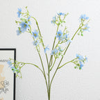 Artificial Flower Branch with Delicate Blue Flowers and Green Berries | Kelmera