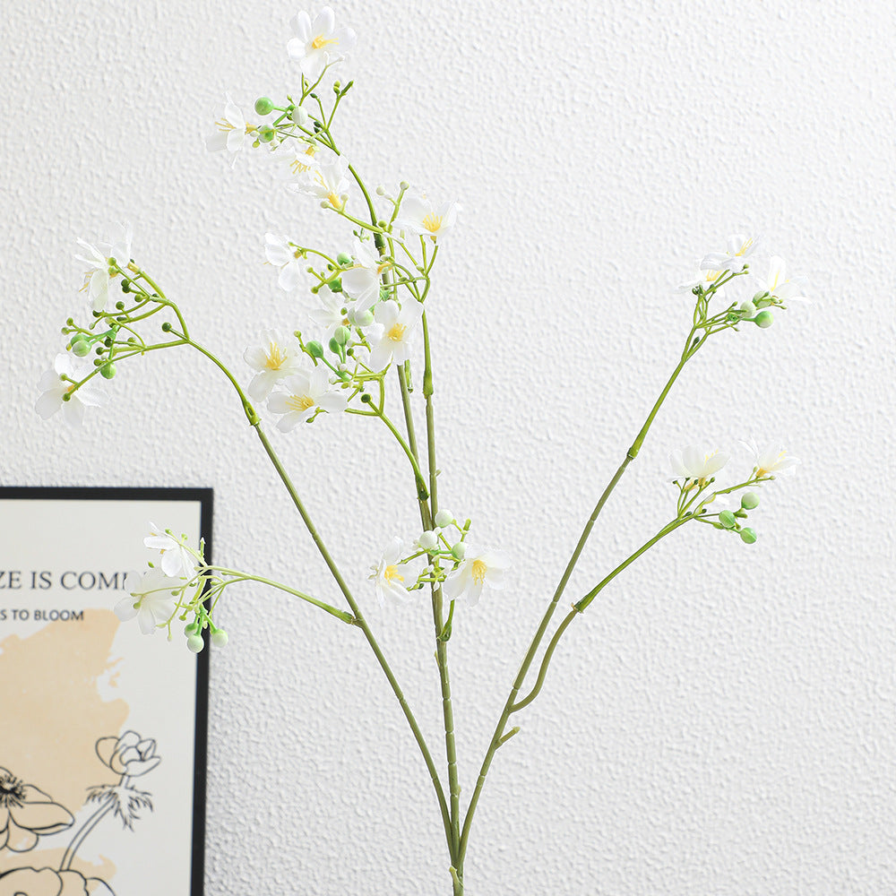 Artificial Flower Branch with Delicate Blue Flowers and Green Berries | Kelmera