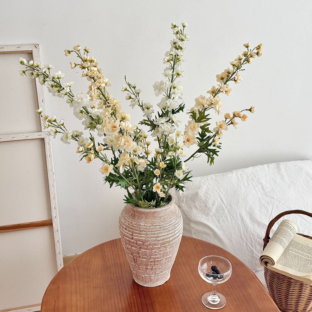 Artificial Flower Branch with Intricately Detailed Red Flowers | Kelmera