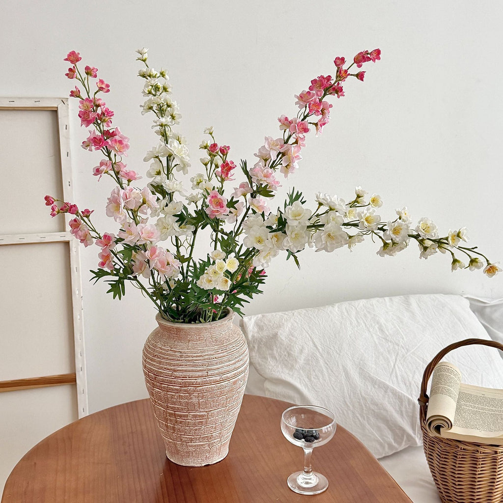 Artificial Flower Branch with Intricately Detailed Red Flowers | Kelmera
