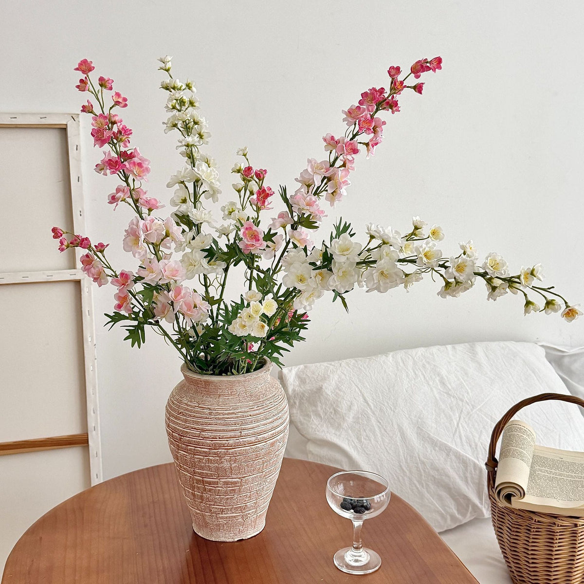 Artificial Flower Branch with Intricately Detailed Red Flowers | Kelmera