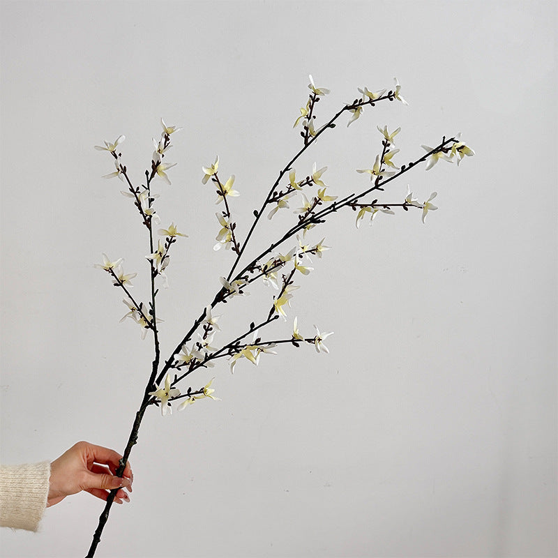 Artificial Flower Branch with Intricately Detailed Yellow Flowers | Kelmera