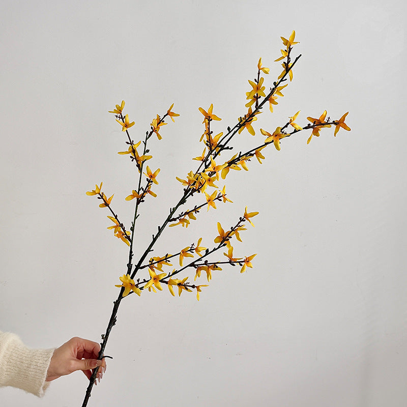 Artificial Flower Branch with Intricately Detailed Yellow Flowers | Kelmera