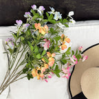 Artificial Flower Branch with Vibrant Pink Flowers Magenta Blue | Kelmera