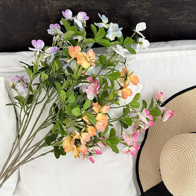 Artificial Flower Branch with Vibrant Pink Flowers Magenta Blue | Kelmera