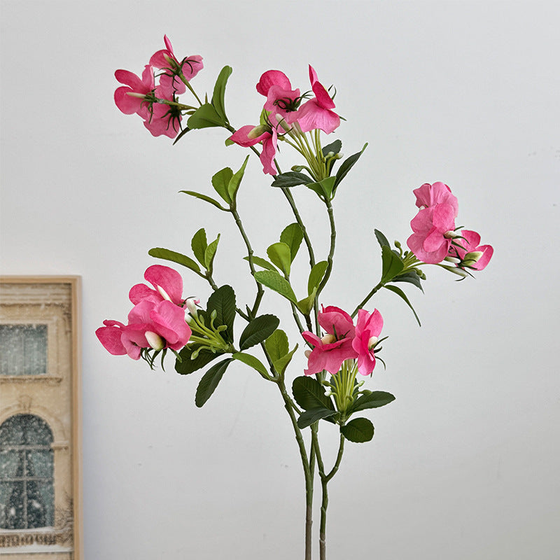 Artificial Flower Branch with Vibrant Pink Flowers Magenta Blue | Kelmera