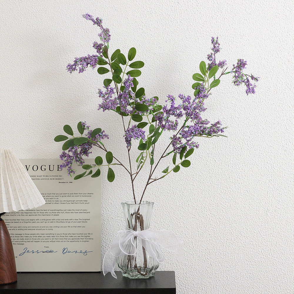 Artificial Flower Branch with Vibrant Purple Flowers | Kelmera