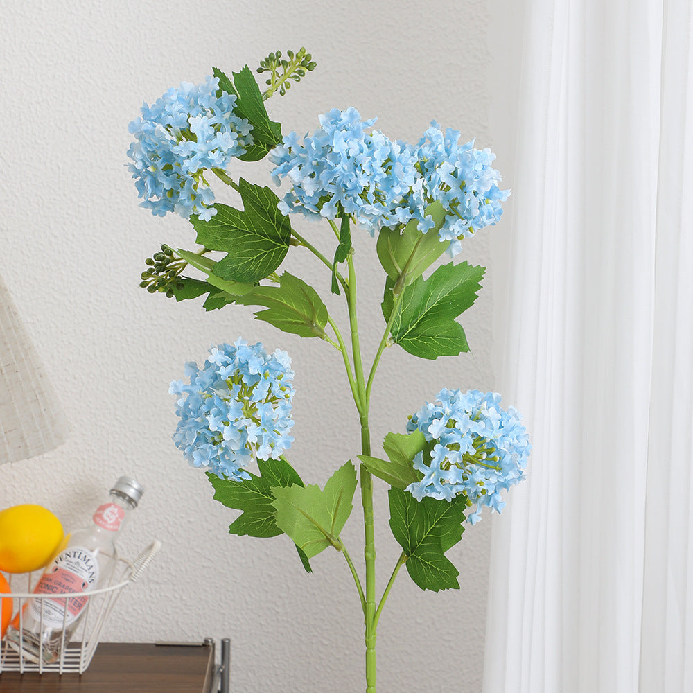 Artificial Hydrangea Branch with Vibrant Flowers and Detailed Leaves | Kelmera