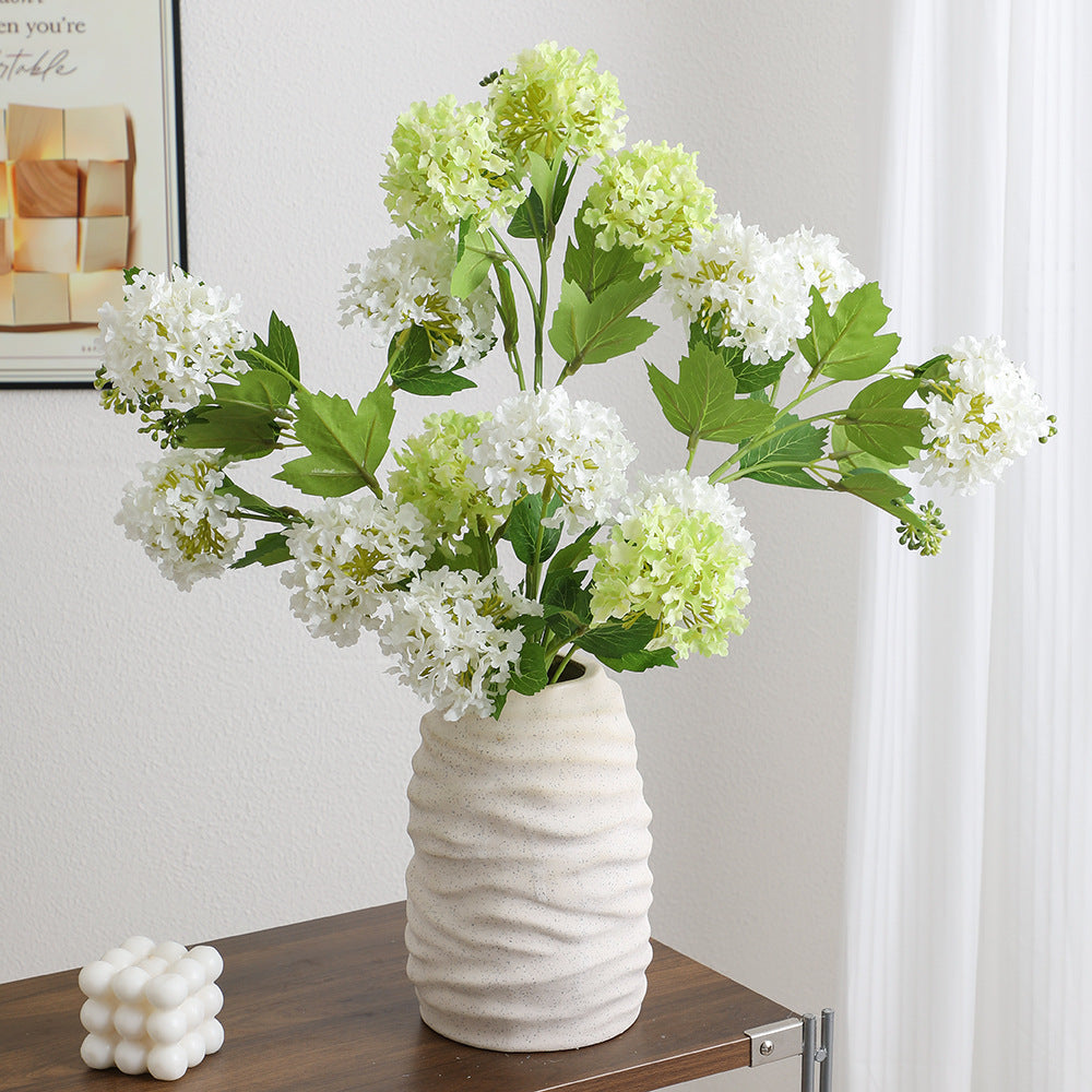 Artificial Hydrangea Branch with Vibrant Flowers and Detailed Leaves | Kelmera