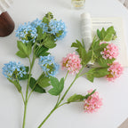 Artificial Hydrangea Branch with Vibrant Flowers and Detailed Leaves | Kelmera