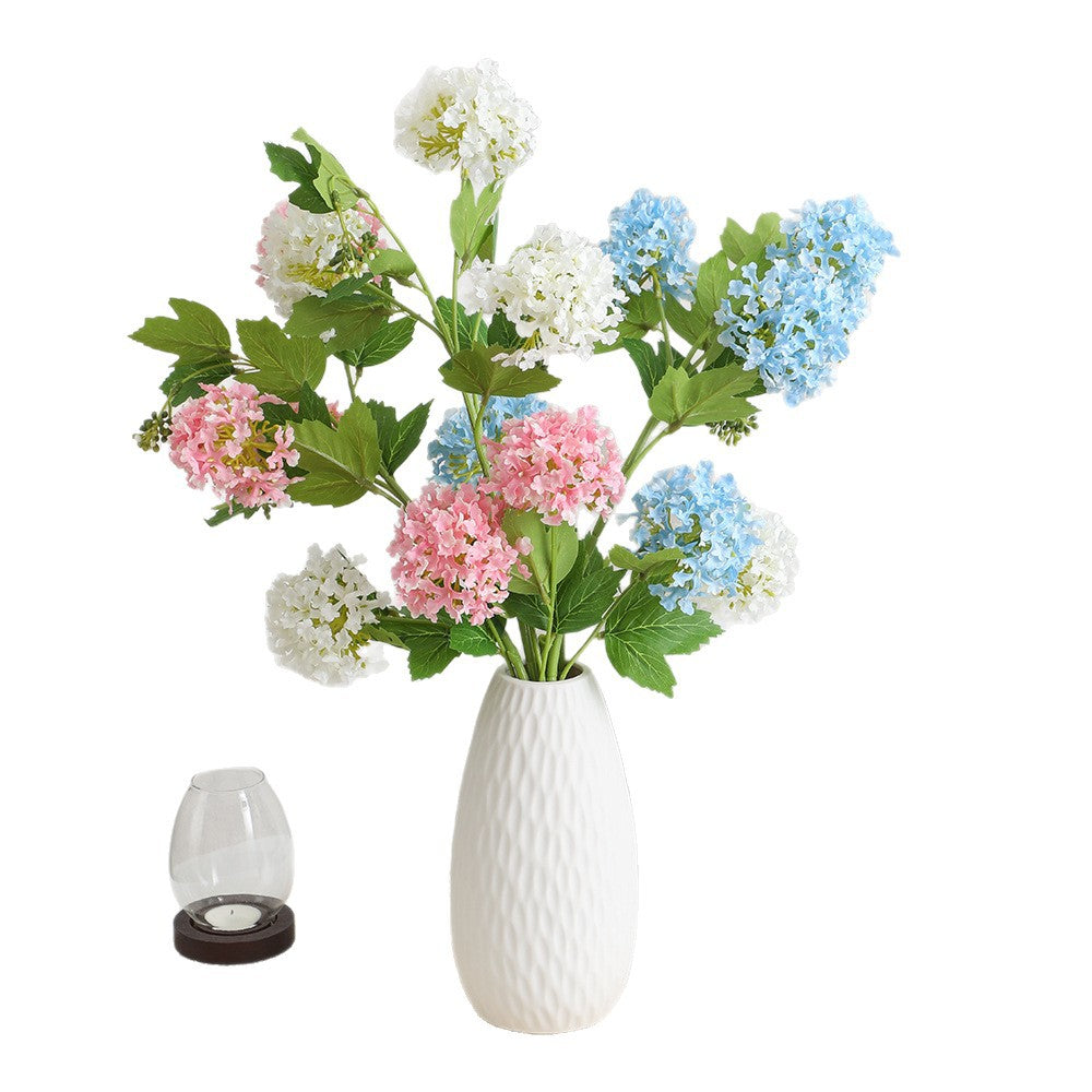 Artificial Hydrangea Branch with Vibrant Flowers and Detailed Leaves | Kelmera