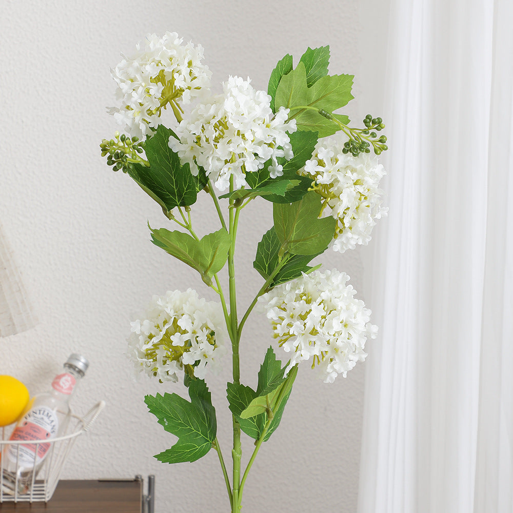 Artificial Hydrangea Branch with Vibrant Flowers and Detailed Leaves | Kelmera