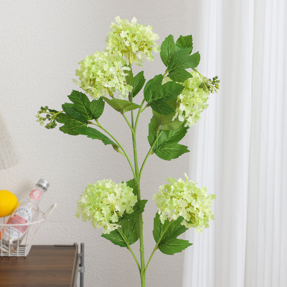 Artificial Hydrangea Branch with Vibrant Flowers and Detailed Leaves | Kelmera