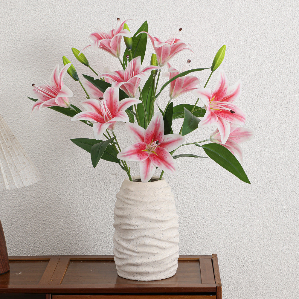 Artificial Lily Branch with Realistic Flowers | Kelmera