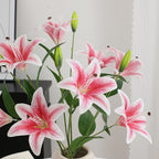 Artificial Lily Branch with Realistic Flowers | Kelmera
