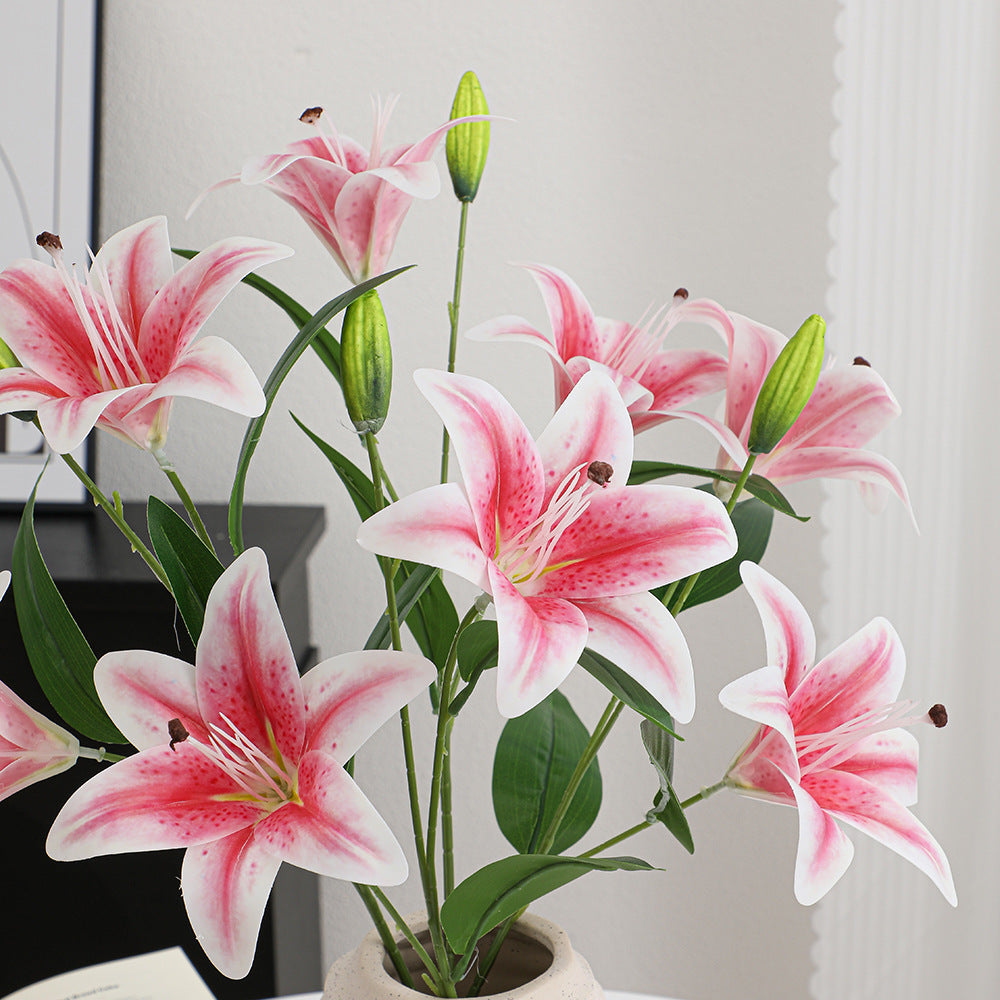 Artificial Lily Branch with Realistic Flowers | Kelmera