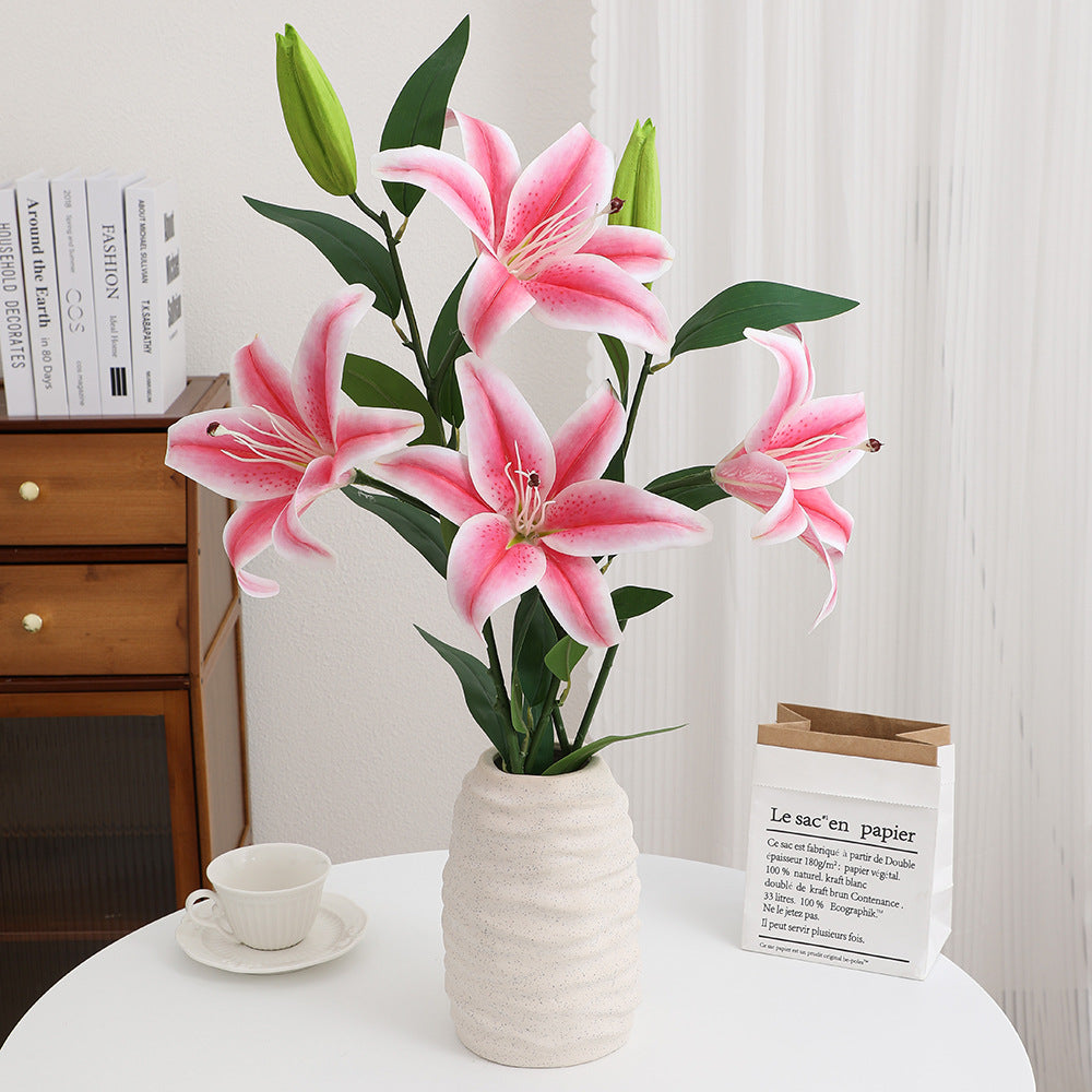 Artificial Lily Stem with Lifelike Flowers | Kelmera