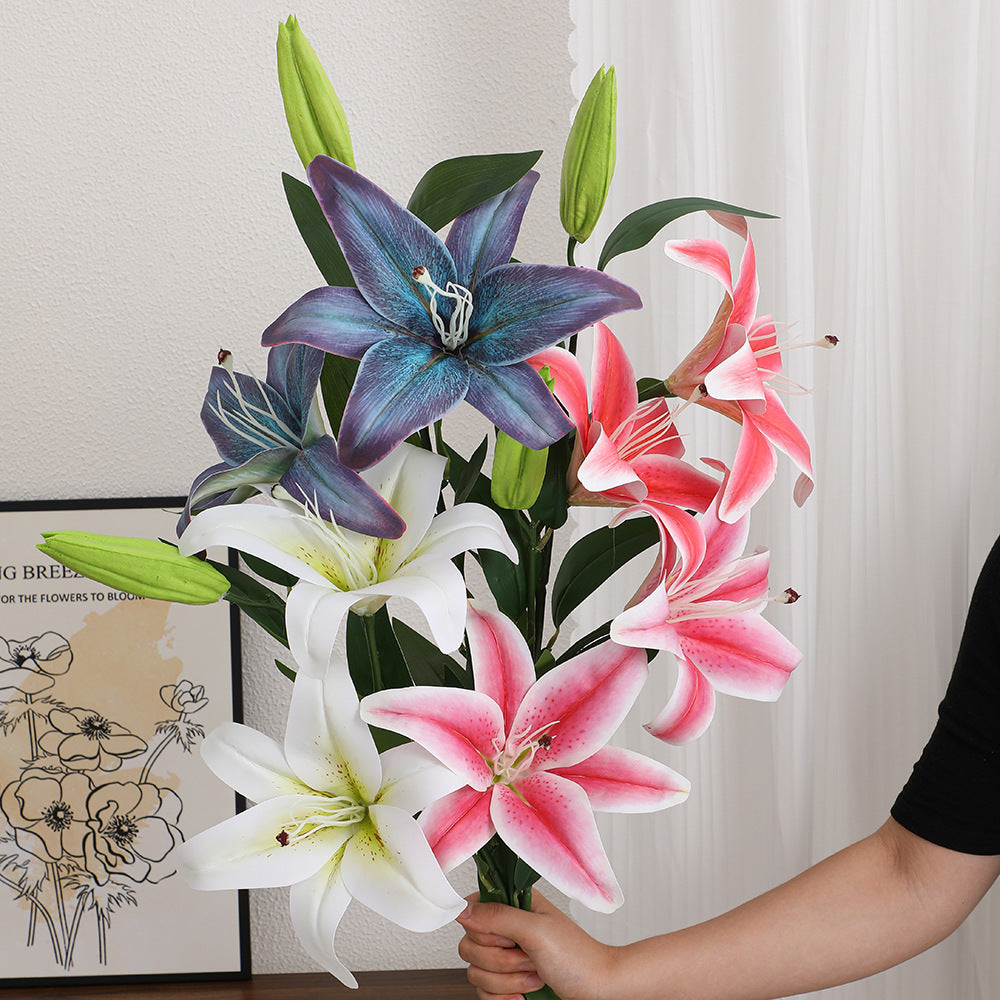 Artificial Lily Stem with Lifelike Flowers | Kelmera