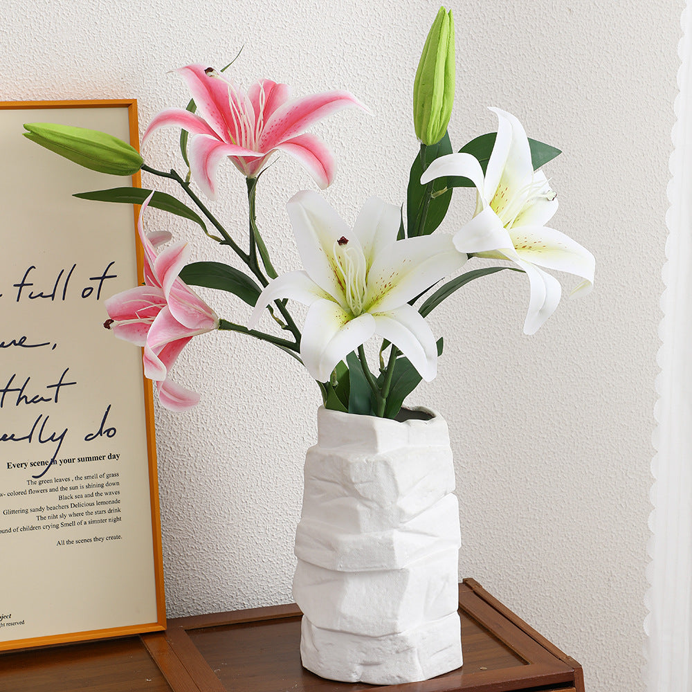 Artificial Lily Stem with Lifelike Flowers | Kelmera