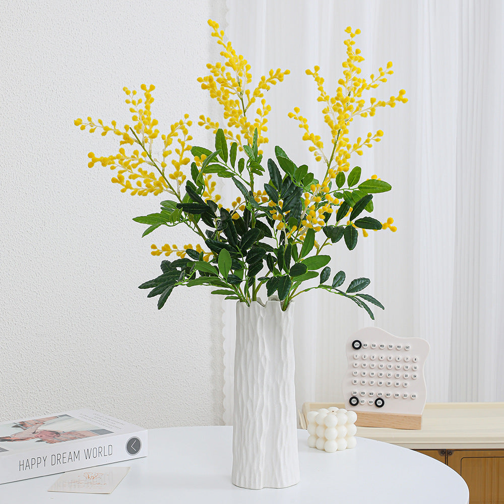 Artificial Mimosa Branch with Detailed Flowers and Leaves | Kelmera